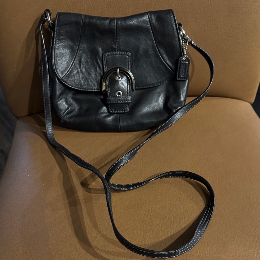 Coach Black Leather Crossbody Bag